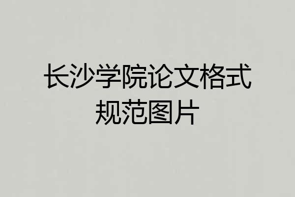 长沙学院论文格式规范图片