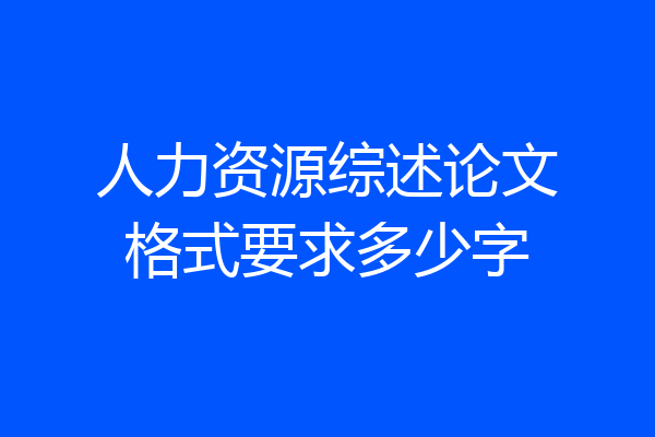 人力资源综述论文格式要求多少字