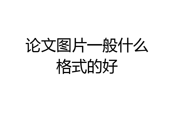 论文图片一般什么格式的好