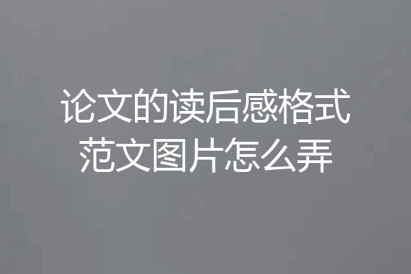 论文的读后感格式范文图片怎么弄