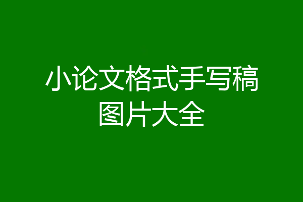 小论文格式手写稿图片大全