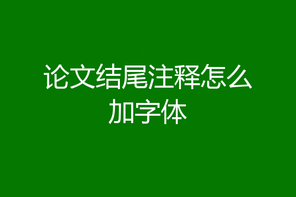论文结尾注释怎么加字体
