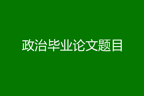 政治毕业论文题目