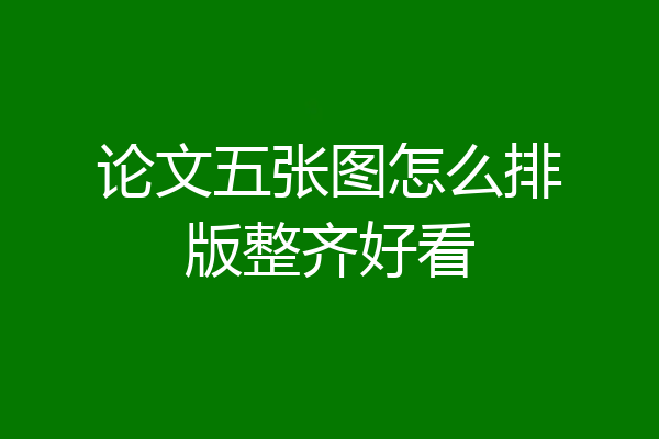论文五张图怎么排版整齐好看