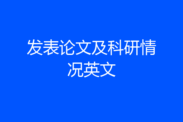 发表论文及科研情况英文