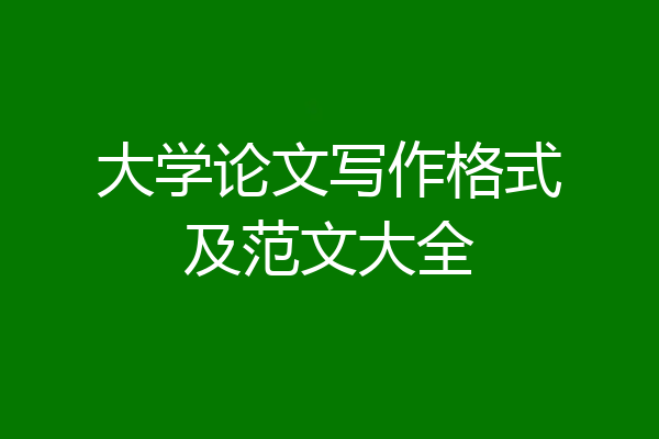 大学论文写作格式及范文大全