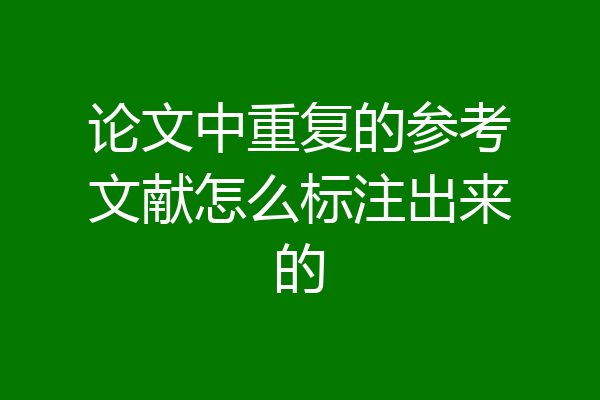 论文中重复的参考文献怎么标注出来的