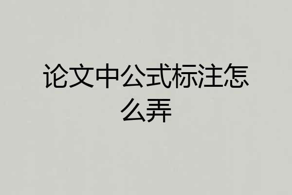 论文中公式标注怎么弄