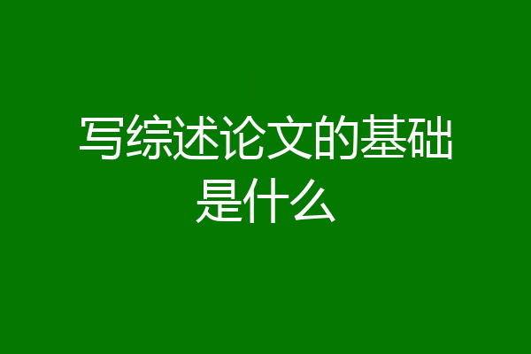 写综述论文的基础是什么