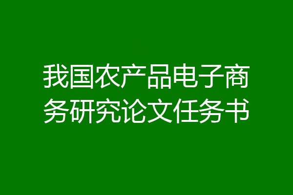 我国农产品电子商务研究论文任务书