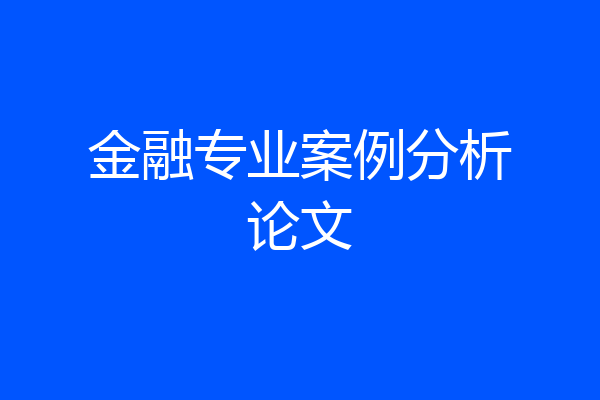 金融专业案例分析论文