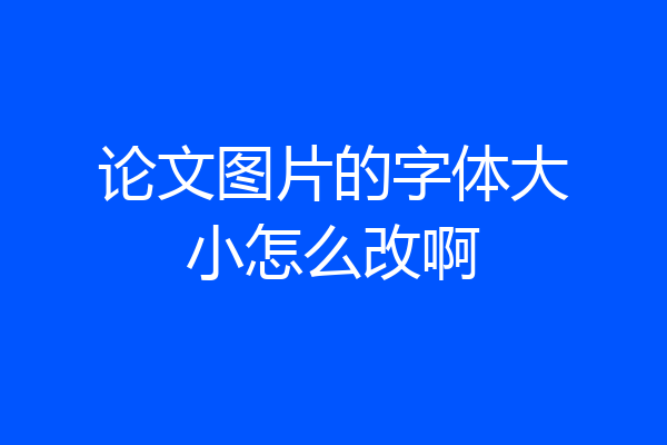 论文图片的字体大小怎么改啊