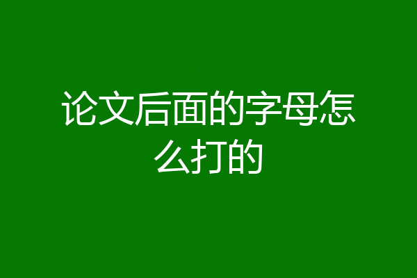 论文后面的字母怎么打的