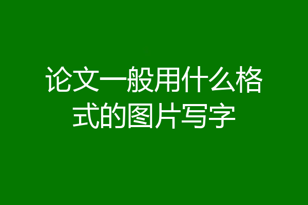 论文一般用什么格式的图片写字