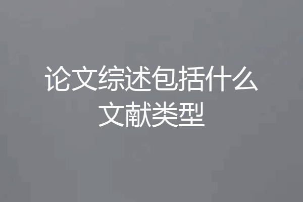 论文综述包括什么文献类型