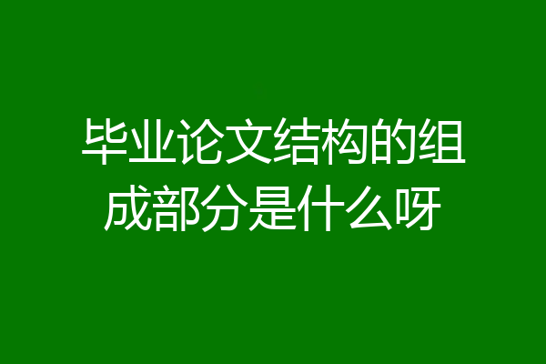 毕业论文结构的组成部分是什么呀