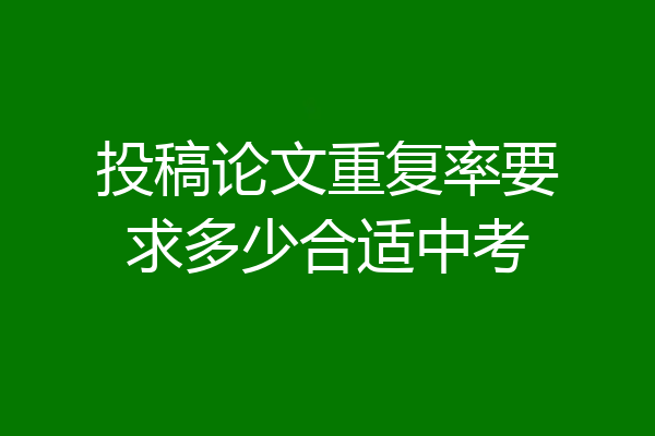 投稿论文重复率要求多少合适中考