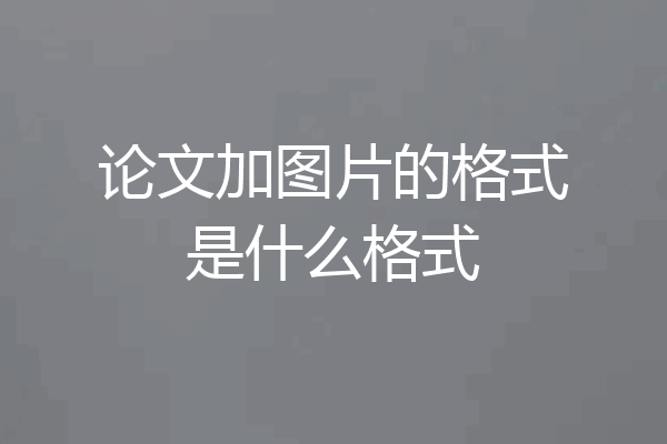 论文加图片的格式是什么格式