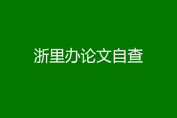 浙里办论文自查