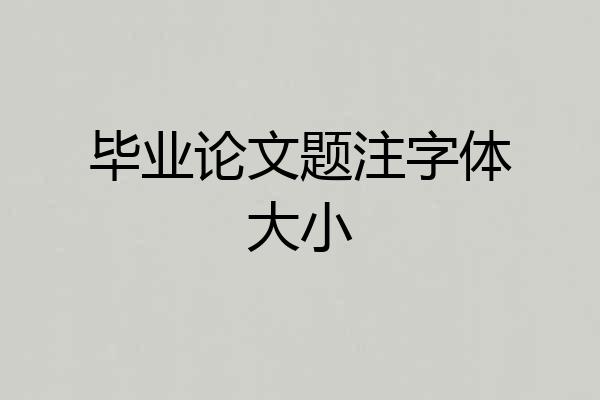 毕业论文题注字体大小