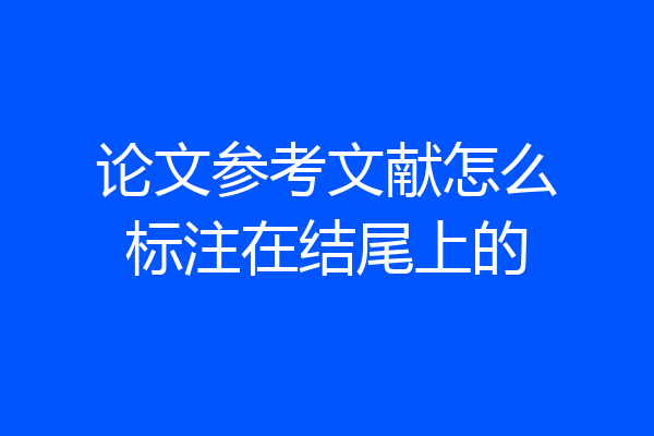 论文参考文献怎么标注在结尾上的