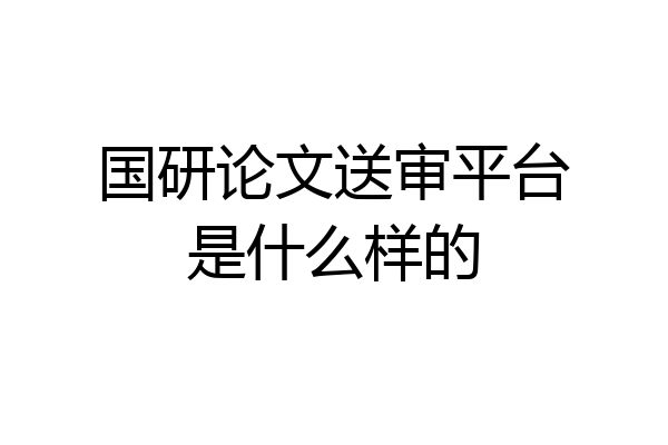 国研论文送审平台是什么样的