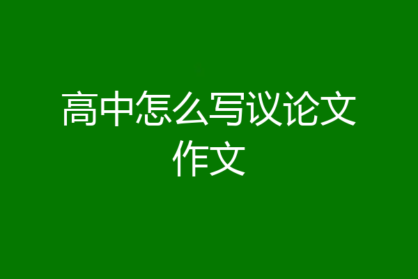 高中怎么写议论文作文
