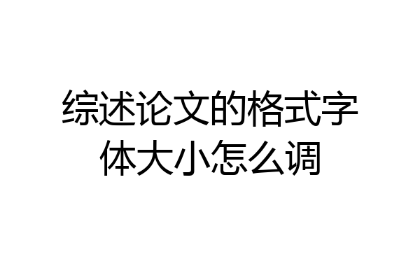 综述论文的格式字体大小怎么调