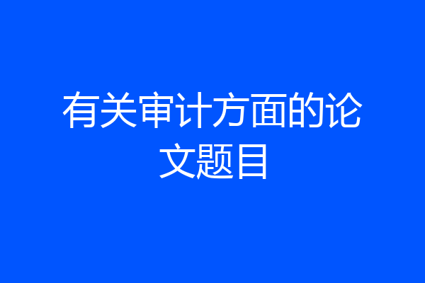 有关审计方面的论文题目