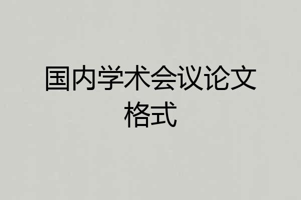 国内学术会议论文格式