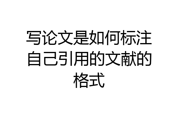 写论文是如何标注自己引用的文献的格式