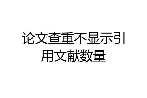 论文查重不显示引用文献数量