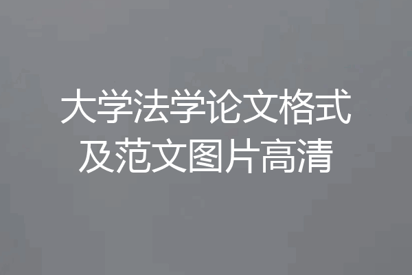 大学法学论文格式及范文图片高清