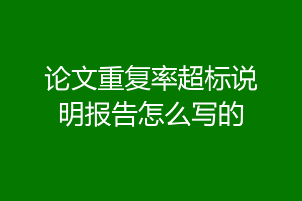 论文重复率超标说明报告怎么写的
