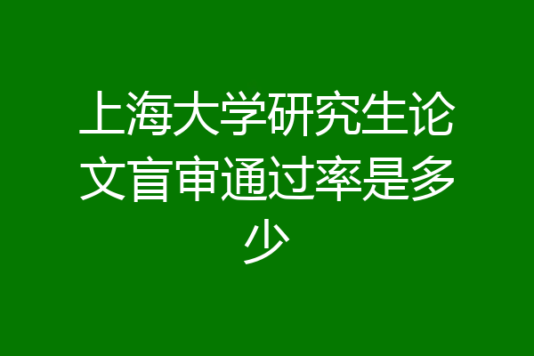 上海大学研究生论文盲审通过率是多少