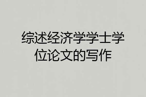 综述经济学学士学位论文的写作