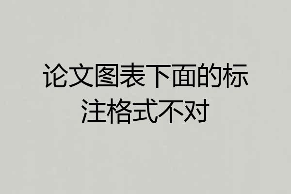 论文图表下面的标注格式不对
