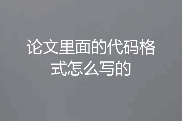 论文里面的代码格式怎么写的