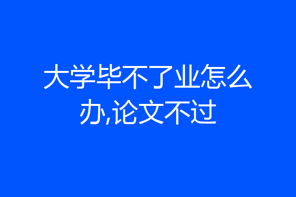 大学毕不了业怎么办,论文不过