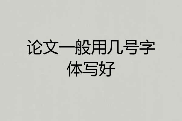 论文一般用几号字体写好