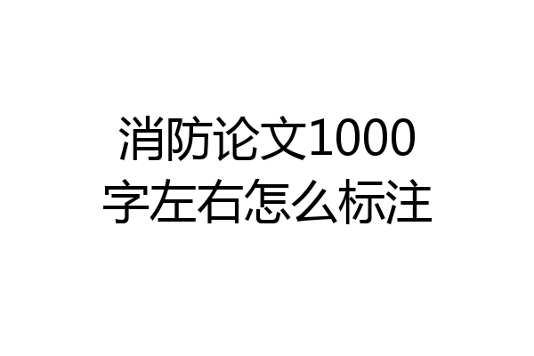 消防论文1000字左右怎么标注