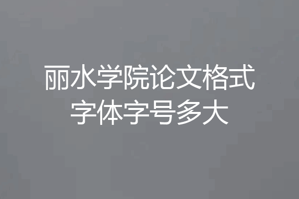 丽水学院论文格式字体字号多大