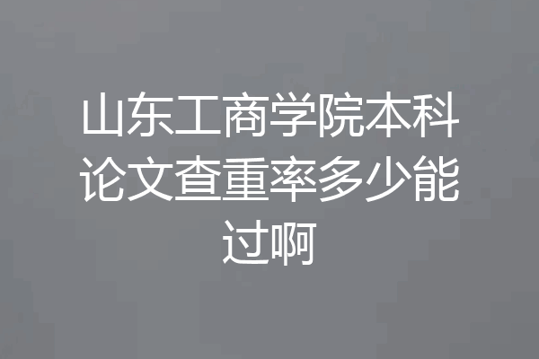 山东工商学院本科论文查重率多少能过啊