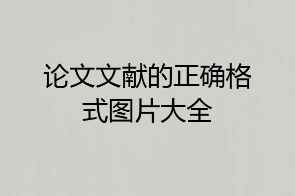论文文献的正确格式图片大全