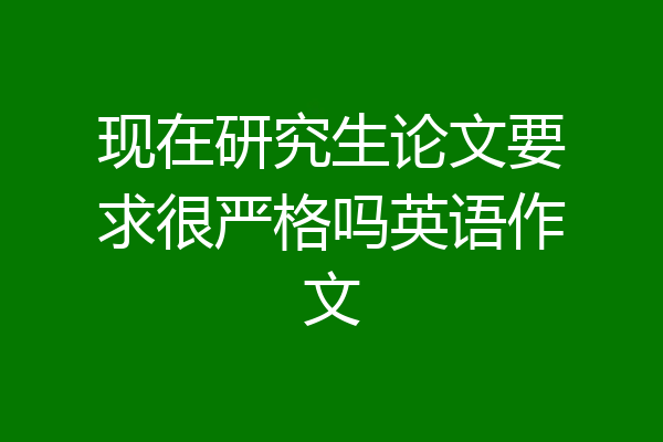 现在研究生论文要求很严格吗英语作文