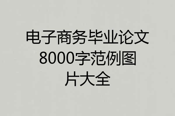 电子商务毕业论文8000字范例图片大全