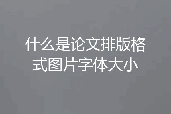什么是论文排版格式图片字体大小