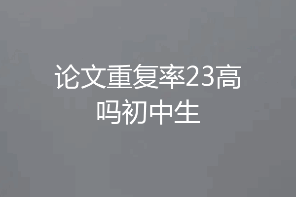 论文重复率23高吗初中生