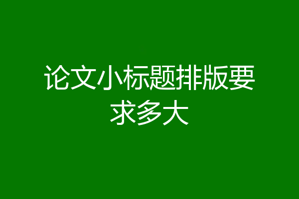 论文小标题排版要求多大