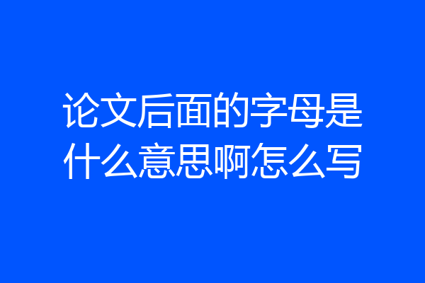 论文后面的字母是什么意思啊怎么写